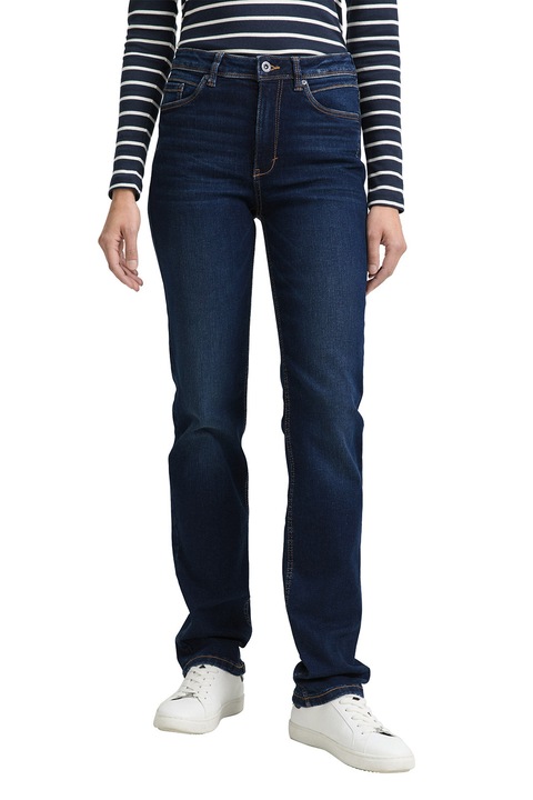 TOM TAILOR, Blugi regular fit cu talie medie si buzunare, Bleumarin, W25-L32