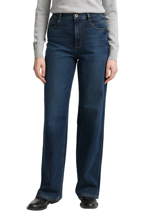 TOM TAILOR, Blugi cu croiala dreapta si talie medie, Albastru inchis, W29-L32