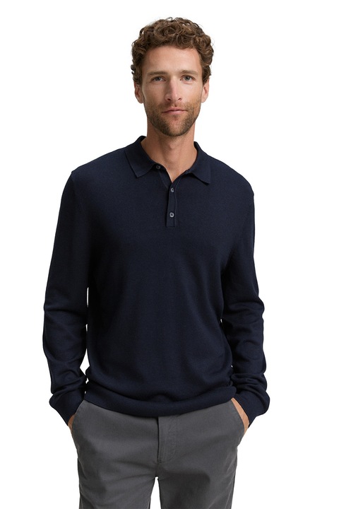 Tom Tailor, Пловер с яка и цепка с копчета, Тъмносин