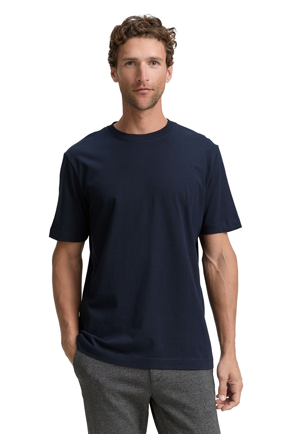 Tom Tailor, Set de tricouri regular fit din bumbac - 2 piese, Bleumarin, S