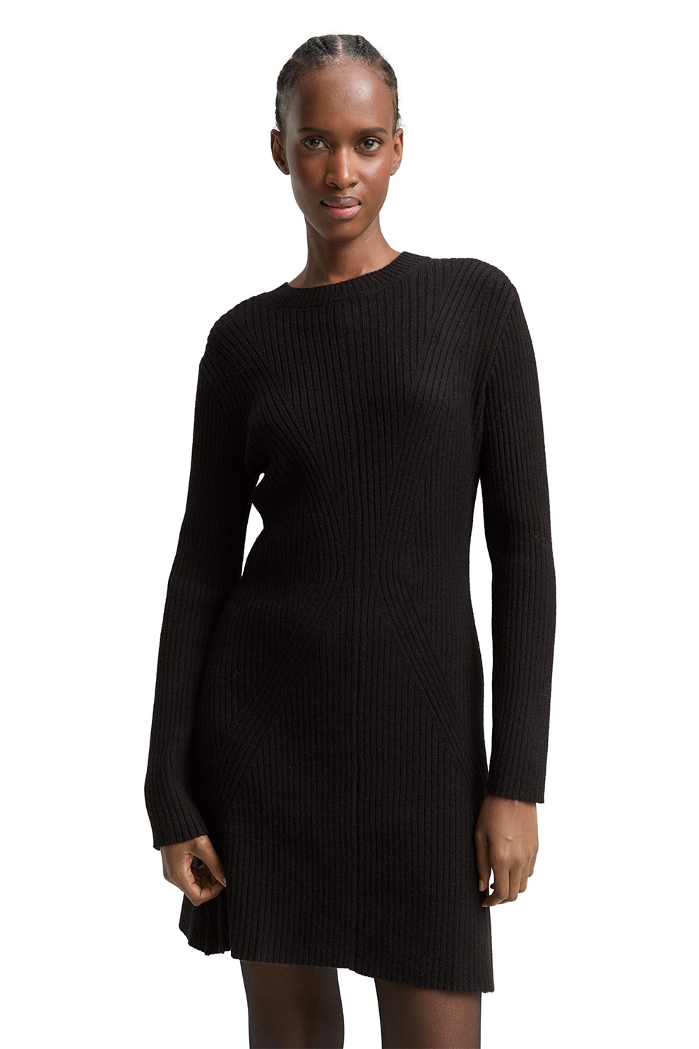 Tom Tailor, Rochie mini din tricot, Negru, M