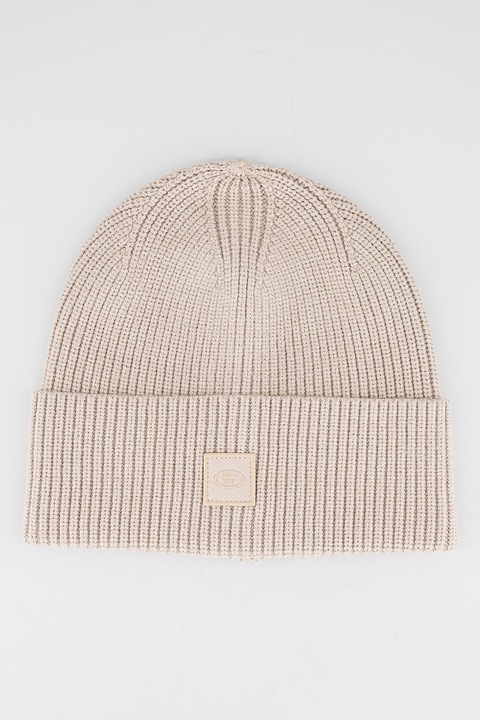 TOM TAILOR, Рипсена шапка Cosy, Бежов