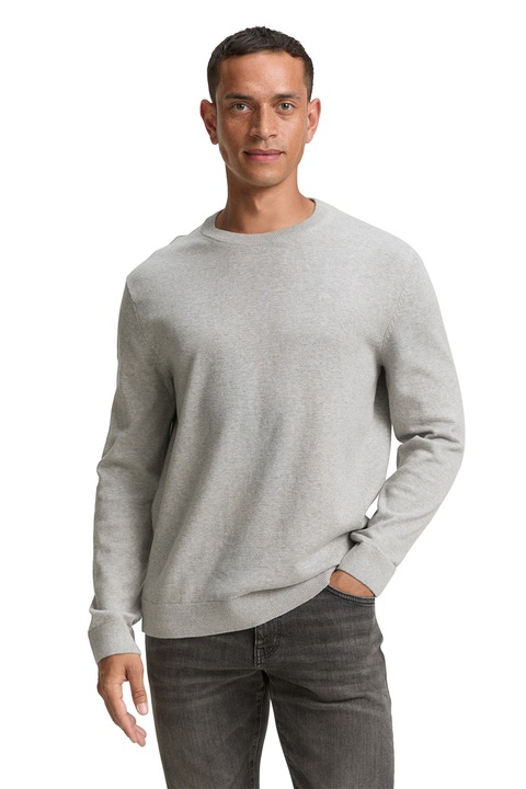 Tom Tailor, Kerek nyakú pamutpulóver, Melange szürke