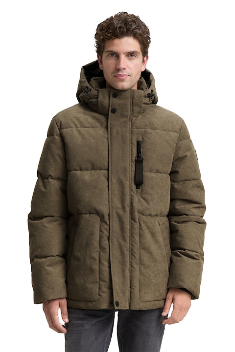 Tom Tailor, Geaca cu gluga si vatelina, Verde masliniu
