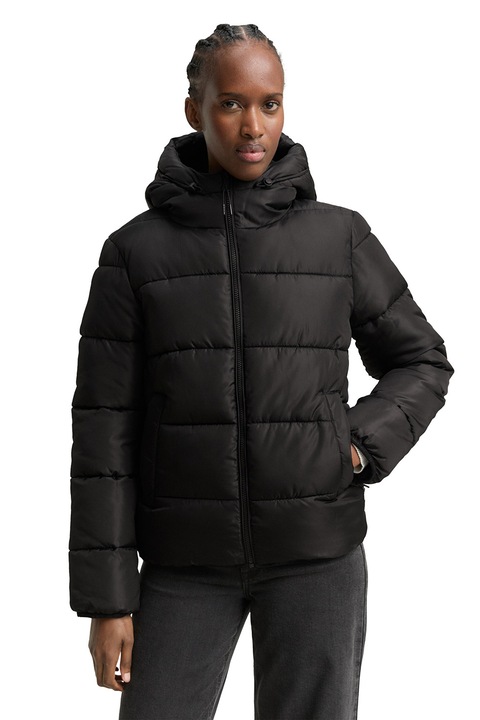 Tom Tailor, Geaca matlasata cu gluga, Negru