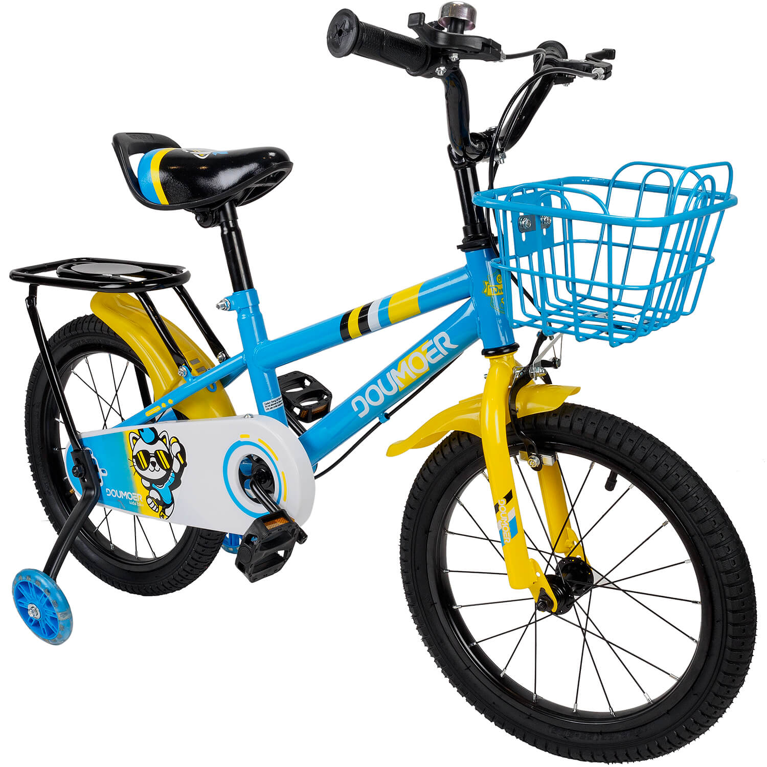 Bicicleta copii 5-7 ani cu roti ajutatoare Blue Arrow, 16 inch