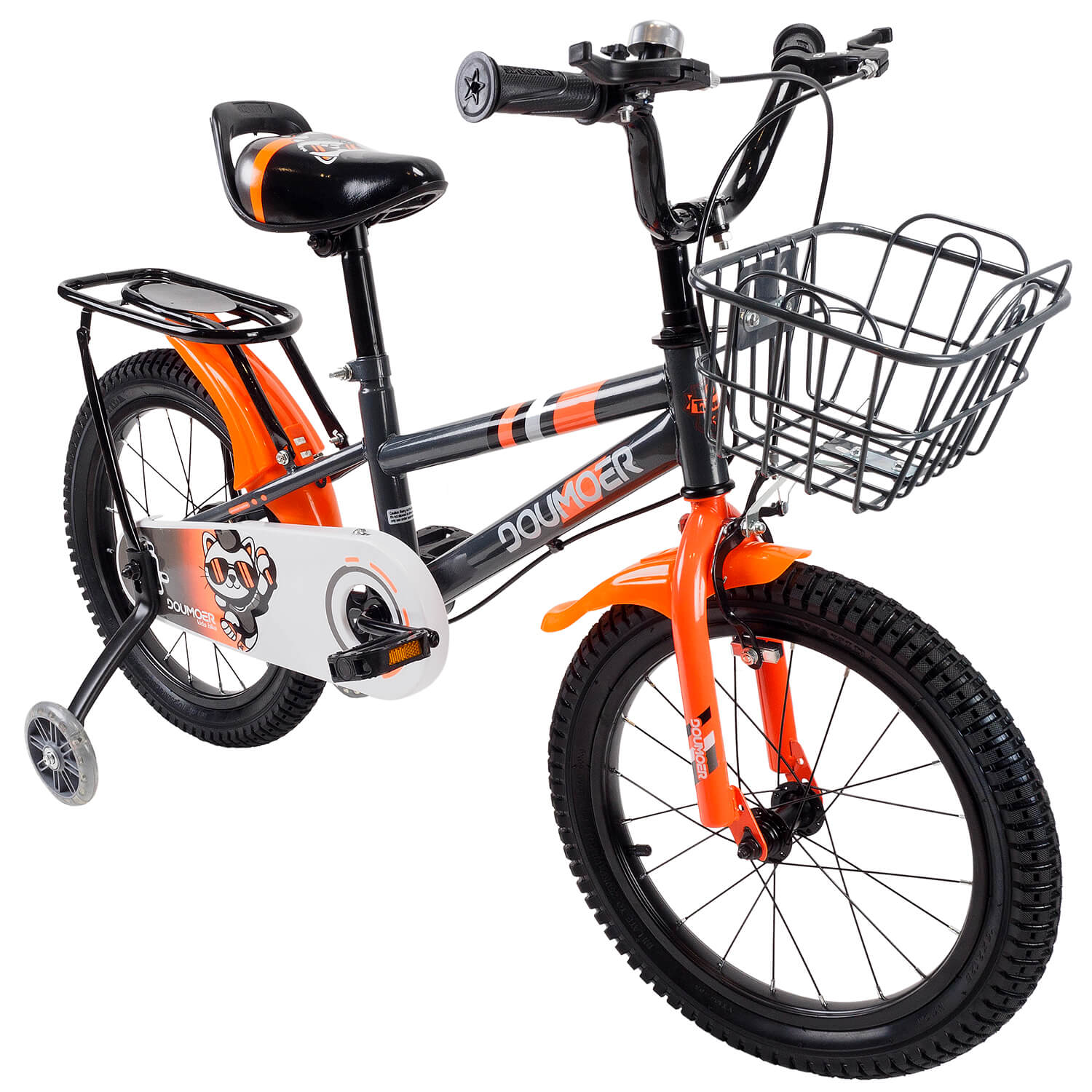 Bicicleta copii 5-7 ani cu roti ajutatoare Grey Arrow, 16 inch