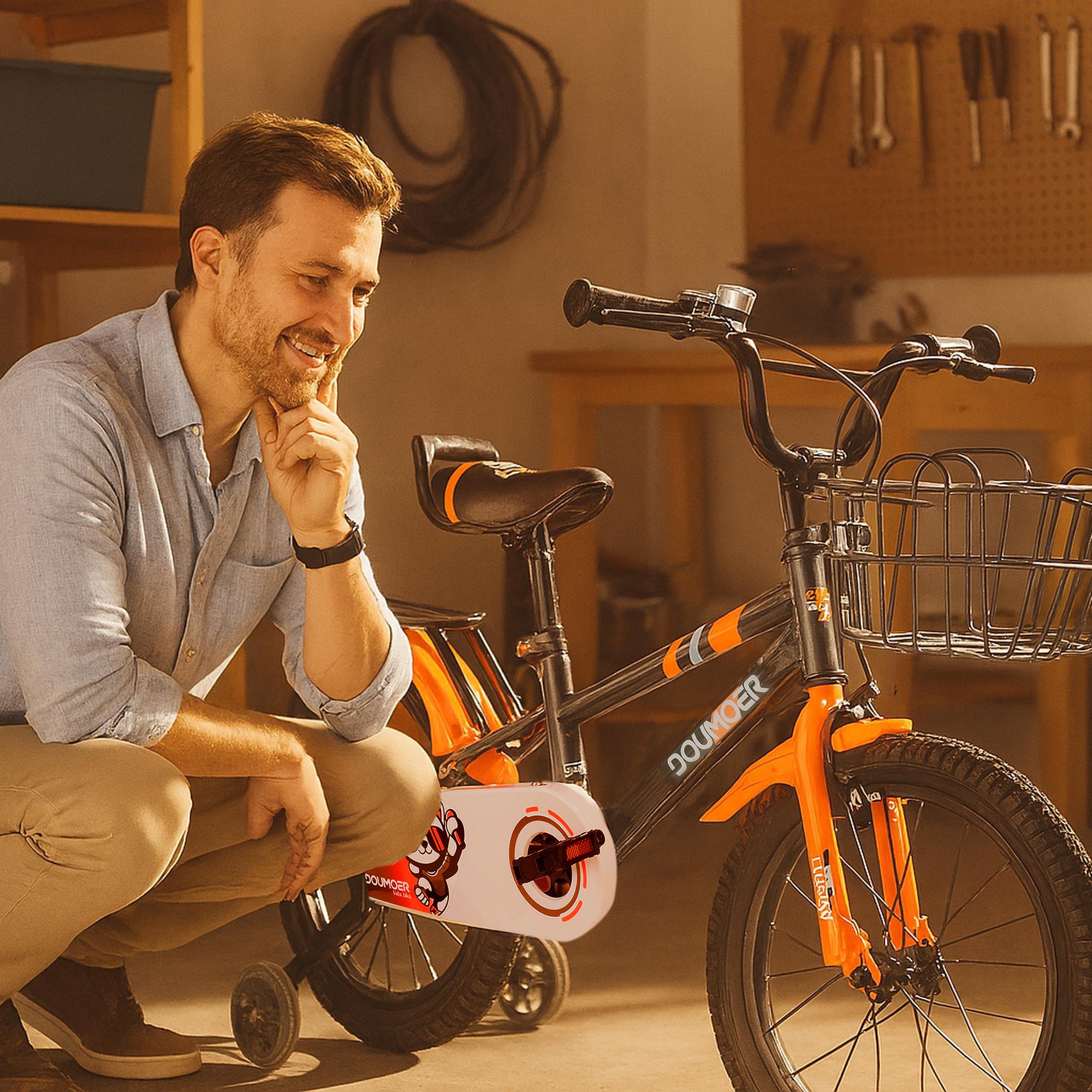 Bicicleta copii 5-7 ani cu roti ajutatoare Grey Arrow, 16 inch