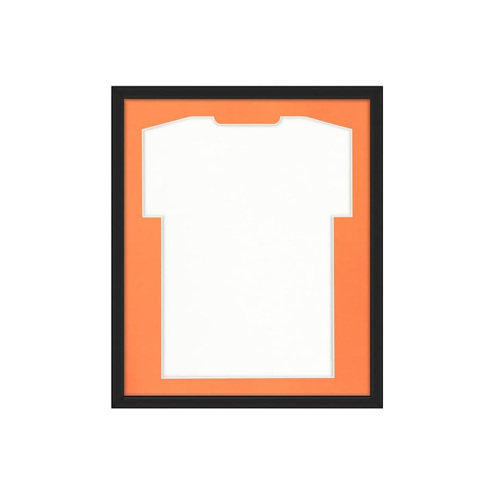 Rama pentru tricouri sportive (fotbal, handbal, volei), rama foto, rama tablou, rama pentru postere, afise sau obiecte decorative – Frametheshirt Basic Passepartout – cadru din lemn – dimensiuni 52,5x62,5x3 cm – portocaliu