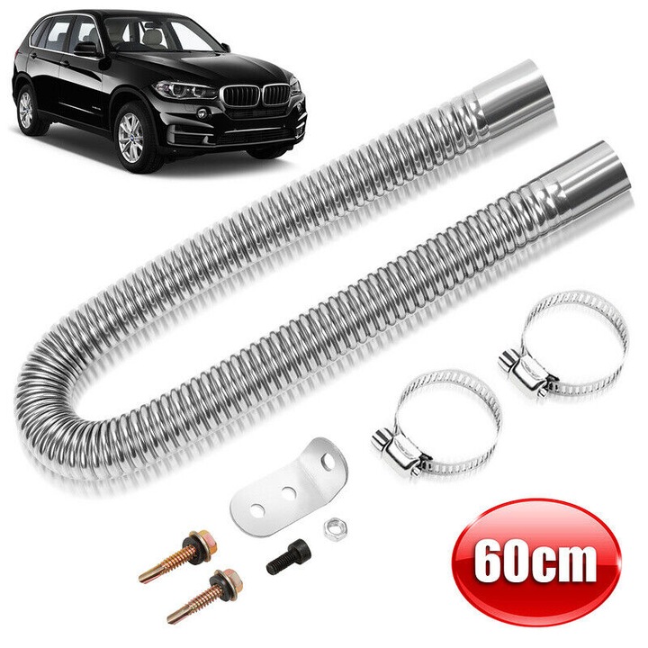 Изпускателна тръба 60см, buyya, от неръждаема стомана, за отопление, аксесоари за изпускателна тръба от неръждаема стомана, със скоби, сребриста