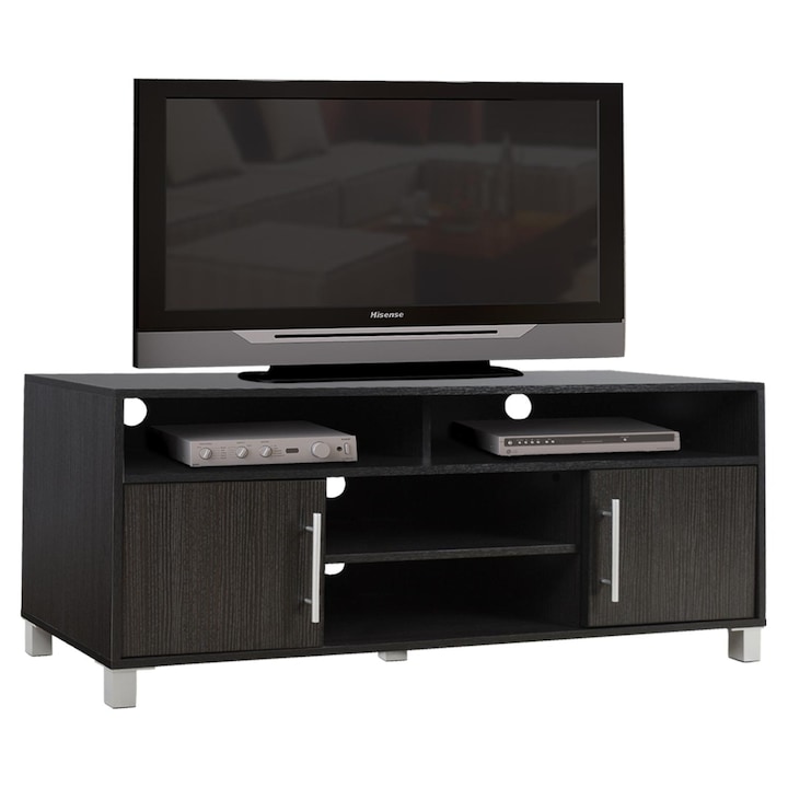 Comoda TV melamina HM2202.01, Zebrano, 120x40x54 cm, 3 rafturi, set