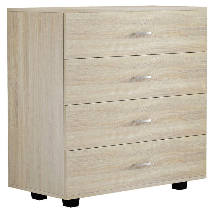 Comoda THORG, 4 sertare, bej, 80x40x83cm