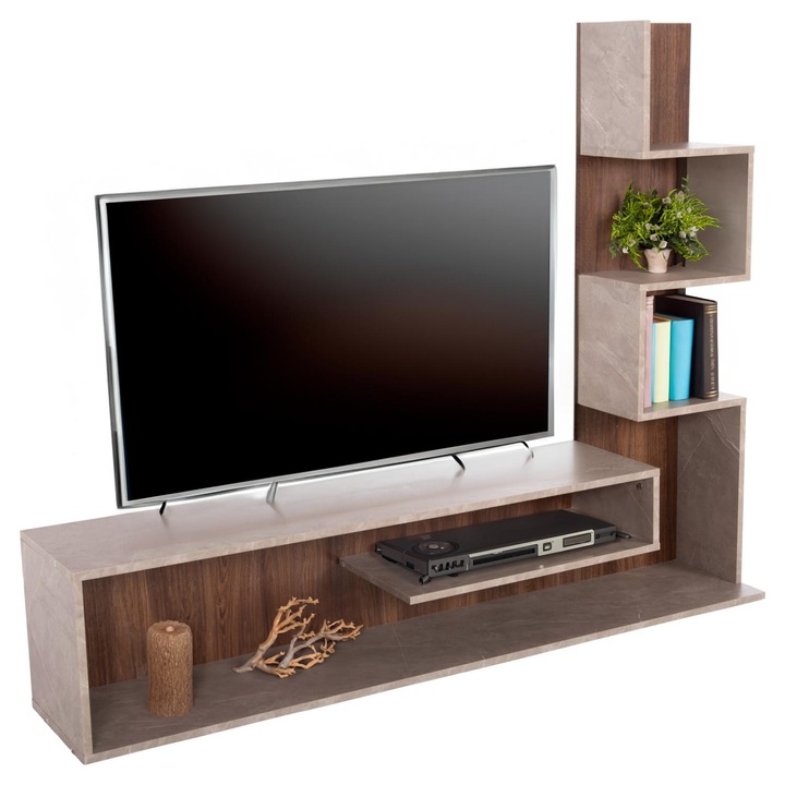 Comoda TV EDELIE, 2 piese, melamina, 150x29.5x120H cm