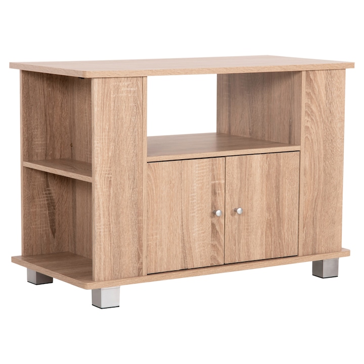 Comodă TV CLUSE sonoma stejar, manere și picioare, 80x40x57,5 cm