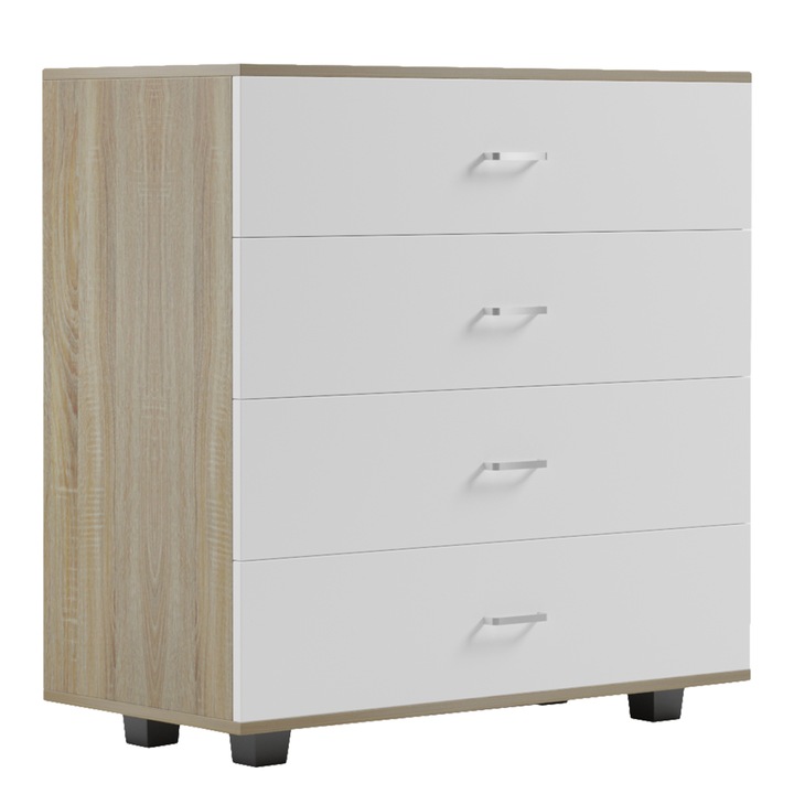 Comoda THORG cu 4 sertare, melamina, 80x40x83 cm