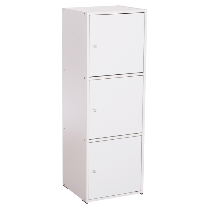 Comoda SORIANO, alb, 3 compartimente, 40x39x119H cm