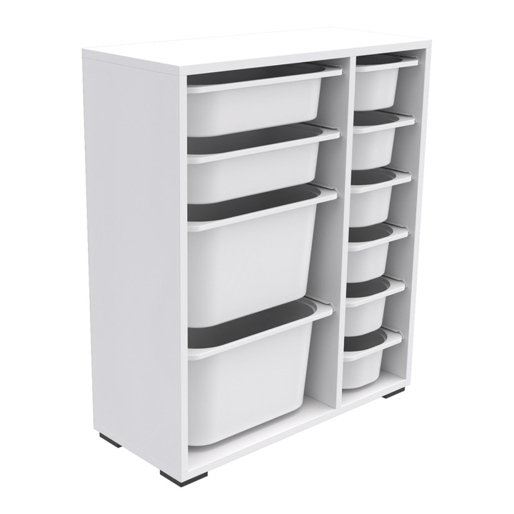 Comoda SANI, 10 sertare, alb, 69,5x30x83H cm