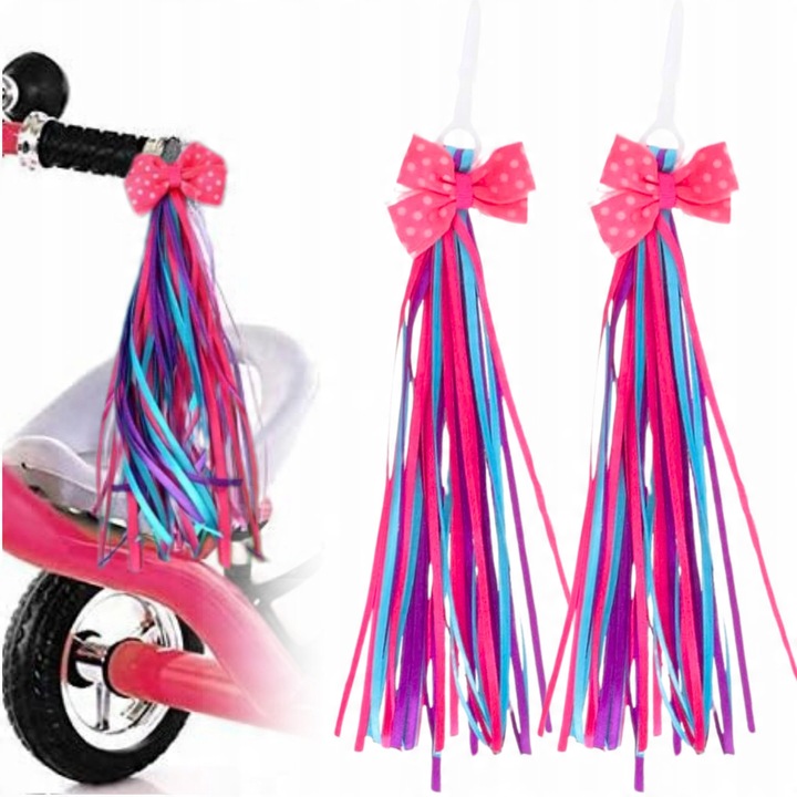 Bete Pentru Ghidon, Gearox, 20x6 cm, Mov, Materiale Usoare Si Sigure, Montaj Usor Fara Unelte, Accesorii Pentru Biciclete Pentru Fete Cu Fundita, Imbunatatirea Vizibilitatii Ciclistei