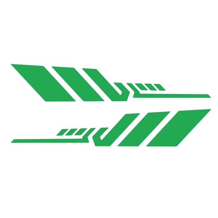 Set 2 stickere decorative, laterale auto, verde, 30cm