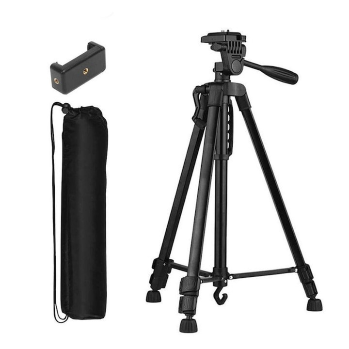 Trepied Universal Macvi® 360 foto video reglabil 55–160 cm cu cap pivotant si husa transport