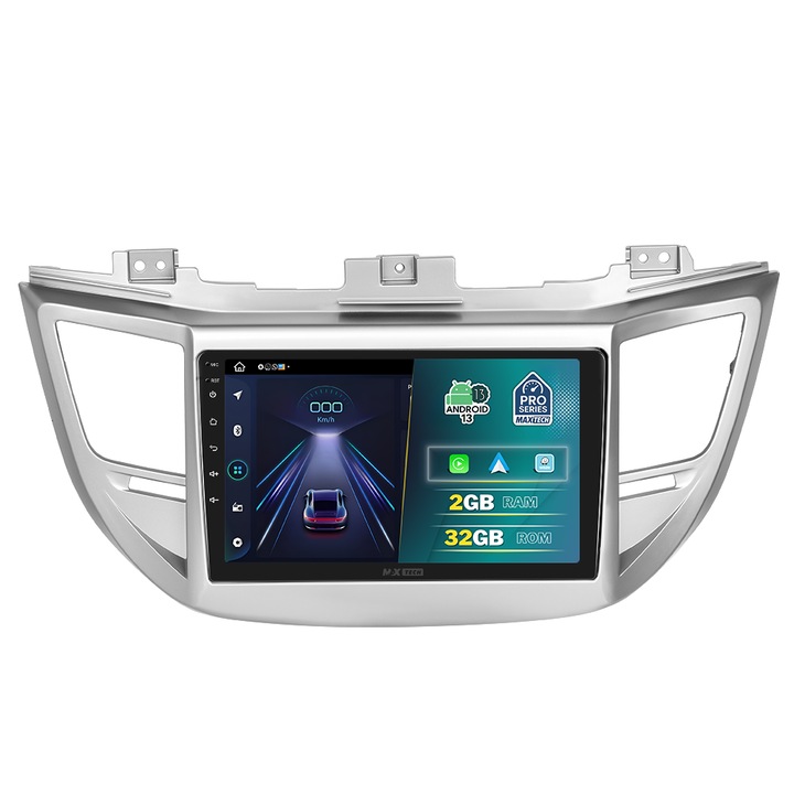 Navigatie Hyundai Tucson 2015-2017 dedicata, MaxTech® PRO SERIES, 2 GB Ram 32 GB Rom, Carplay & Android auto, Ecran 9 ” HD Touch, GPS, Wifi, Bluetooth, Radio, USB, EQ, DSP, Waze, Youtube