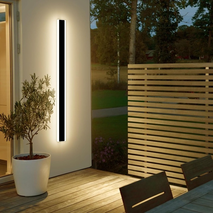 Aplica LED Alessandro DESIGN, 16W, IP65, 4000k, Alb-Negru, 80x8cm