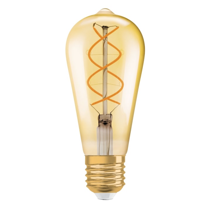 Bec Led Edison Bec LED decorativ vintage Osram Edison Fil Gold clasic ST87 E27 4W ...