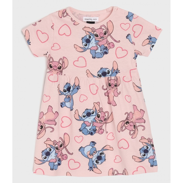 Rochie bumbac pentru fetite Lilo & Stitch 31608, Roz, 104 CM