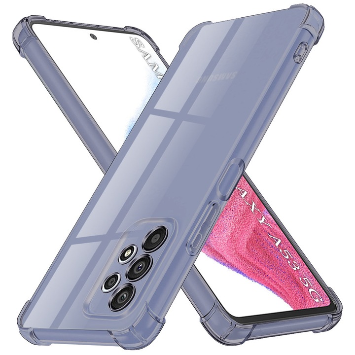 Husa pentru Samsung Galaxy A53 5G - Techsuit Shockproof Clear Silicone - Smoke Black