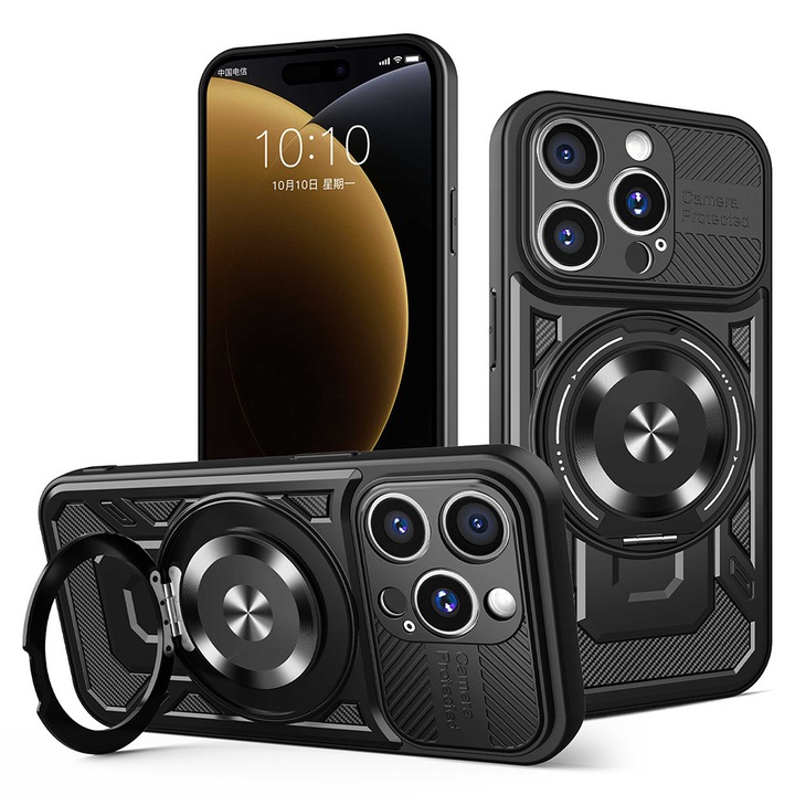 Husa pentru iPhone 15 Pro - Techsuit RuggedCam - Black