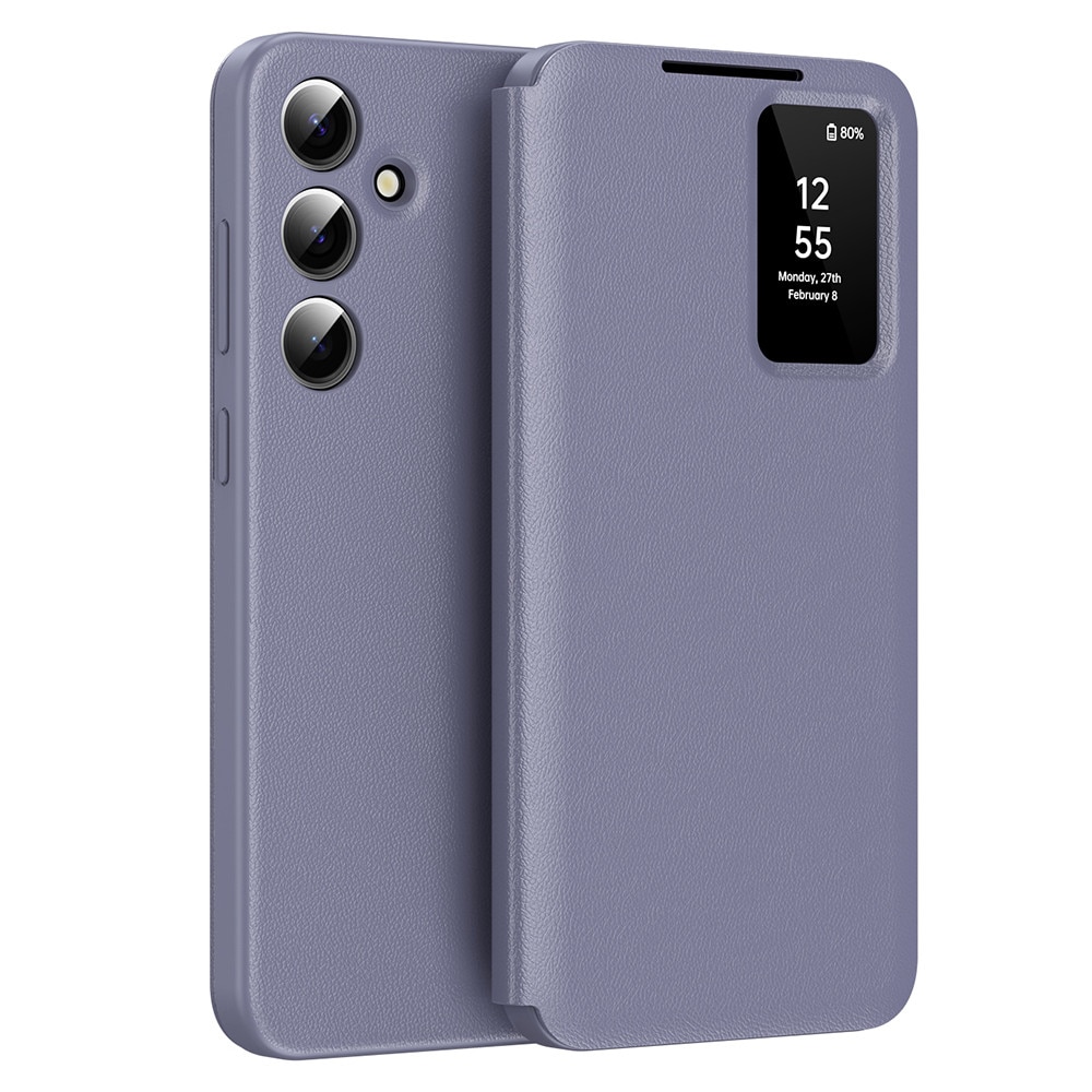 Husă telefon Techsuit SmartView pentru Samsung Galaxy A55 5G, piele ecologică, policarbonat, mov