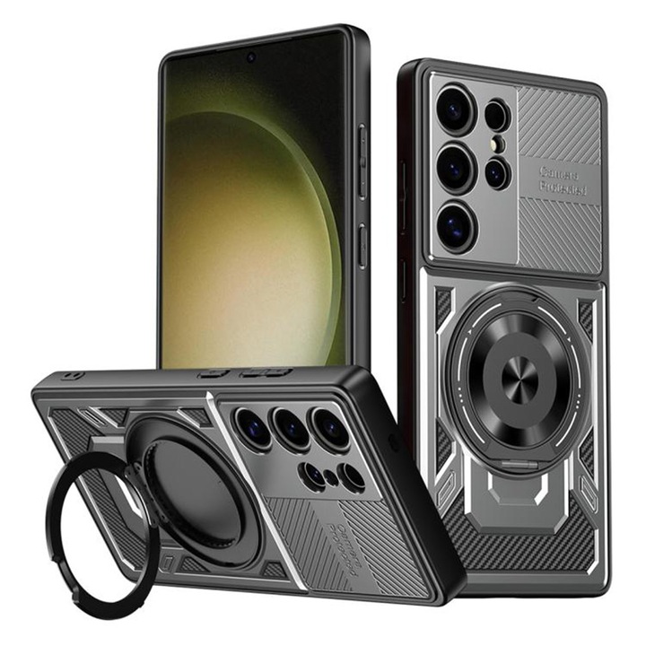 Husa pentru Samsung Galaxy S23 Ultra, Policarbonat TPU, Techsuit, Gri