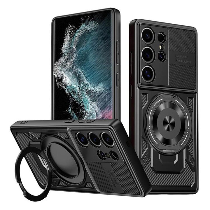 Калъф за Samsung Galaxy S22 Ultra 5G, поликарбонат TPU, Techsuit, черен