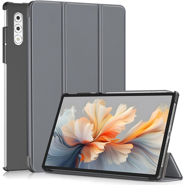 Husa tableta Omelivon pentru Lenovo Yoga Tab Plus 12.7" 2025, auto functie sleep/wake tip stand, Gri