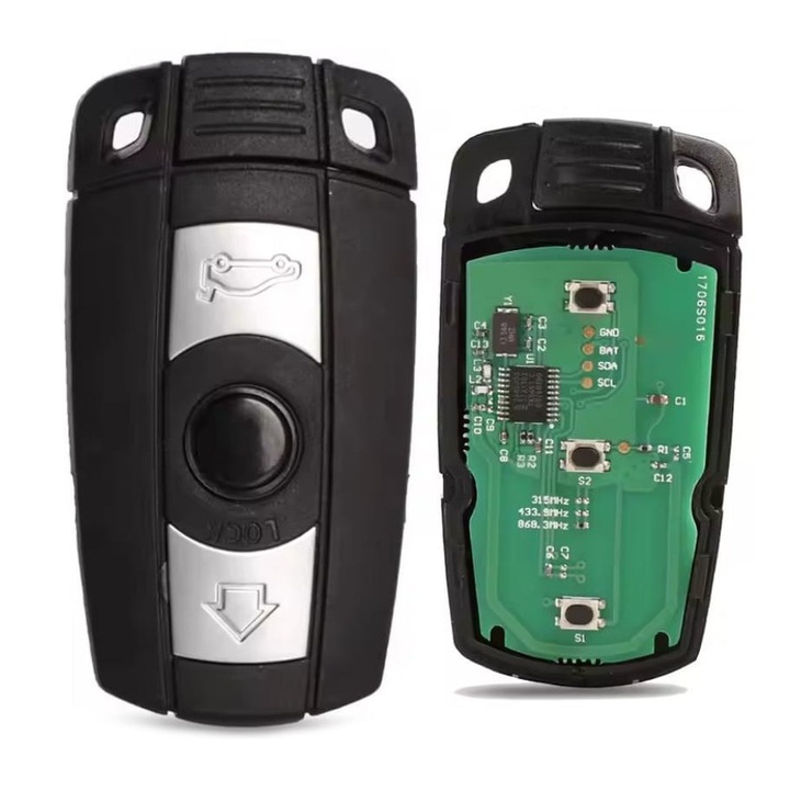 Програмируем комплект ключ за кола Techstar, Съвместим с BMW Серия 1 / 3 / 5 / 7 / X5 / X6 CAS3, 433 MHz, 3 Бутона, Чип PCF7953