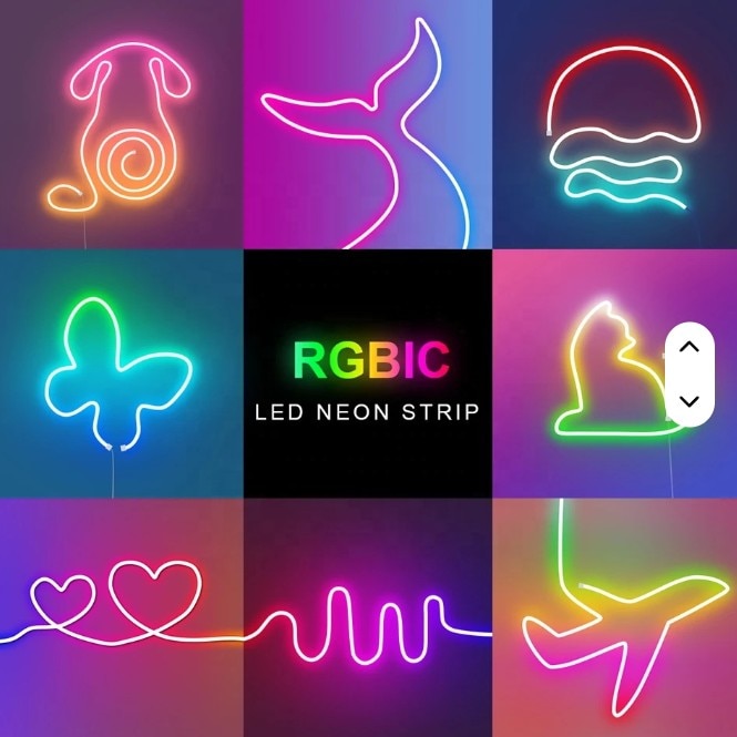 Kit Banda LED 5m Neon Flex Multicolor RGB Digital SMART WiFi cu
