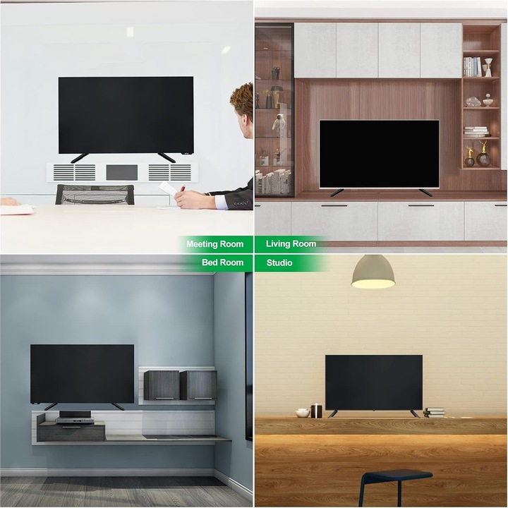 Комплект 2 универсални стойки за телевизор, черни, Fvchy®, за LCD/LED телевизори 32 40 49 50 55 инча, ABS, лесен монтаж с включени винтове