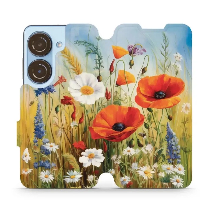 Калъф, Mobiwear - Book - VP43S за Asus Zenfone 10, Полски Цветя