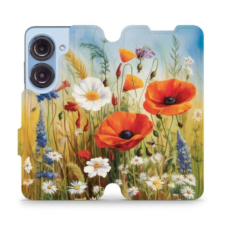 Калъф, Mobiwear - Book - VP43S за Asus Zenfone 9, Полски Цветя