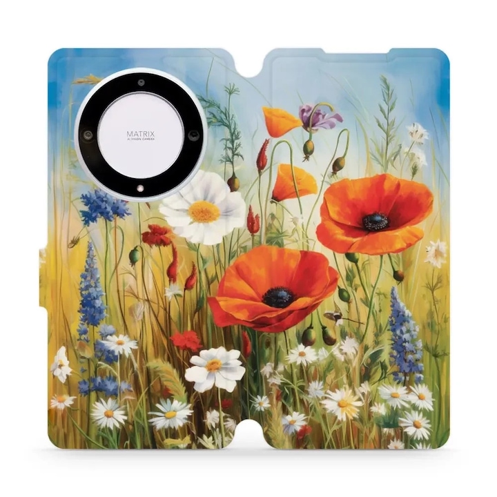 Калъф, Mobiwear - Book - VP43S за Huawei Honor Magic5 Lite 5G, Полски Цветя