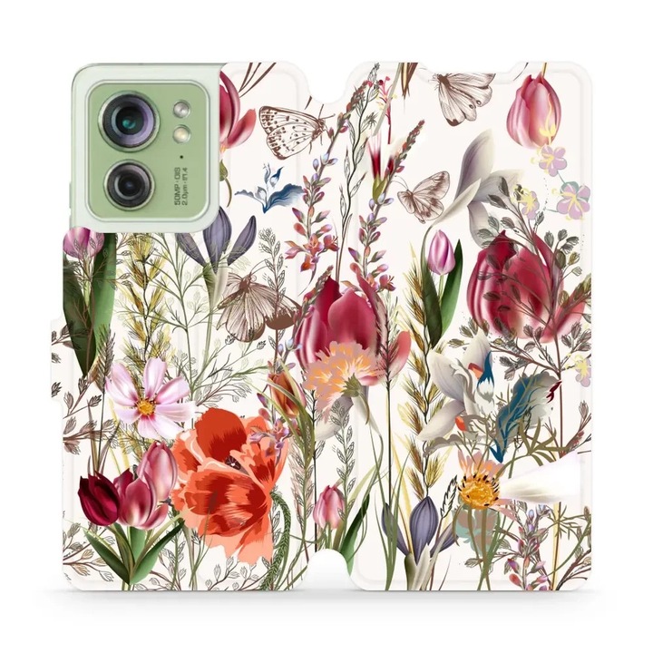 Калъф, Mobiwear - Book - MP01S за Motorola Edge 40, Букет От Цветя
