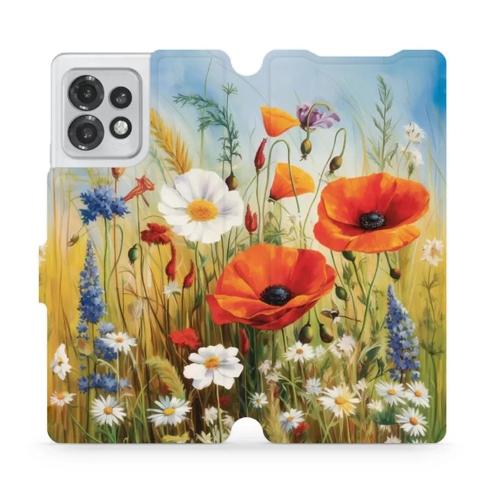 Калъф, Mobiwear - Book - VP43S за Motorola Edge 40 Pro, Полски Цветя