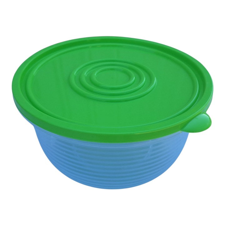 Cutie alimente rotundă Natalia Design 2.8l, iar blue, capac vernil, depozitare, transport