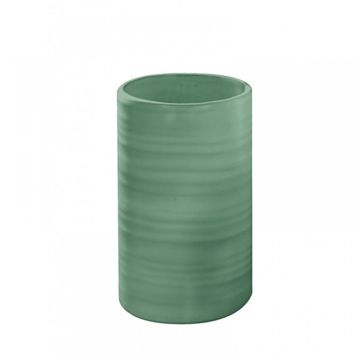 Suport periute dinti fabricat din ceramica, culoare verde menta, stil modern, finisaj rafinat, design elegant