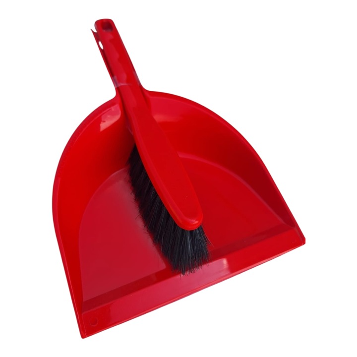 Set faras cu perie, Natalia Design, rosu, design compact, colectare usoara