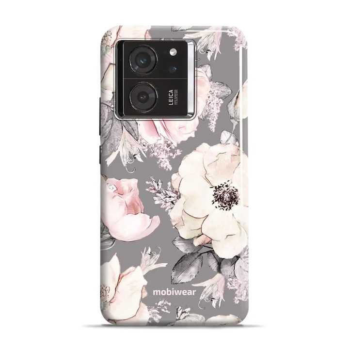 Калъф, Mobiwear - Elite Pro - EX06E за Xiaomi 13T Pro, Розово С Флорален Мотив