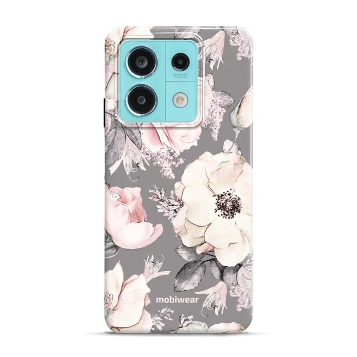 Калъф, Mobiwear - Elite Pro - EX06E за Xiaomi Redmi Note 13 PRO 5G, Розово С Флорален Мотив
