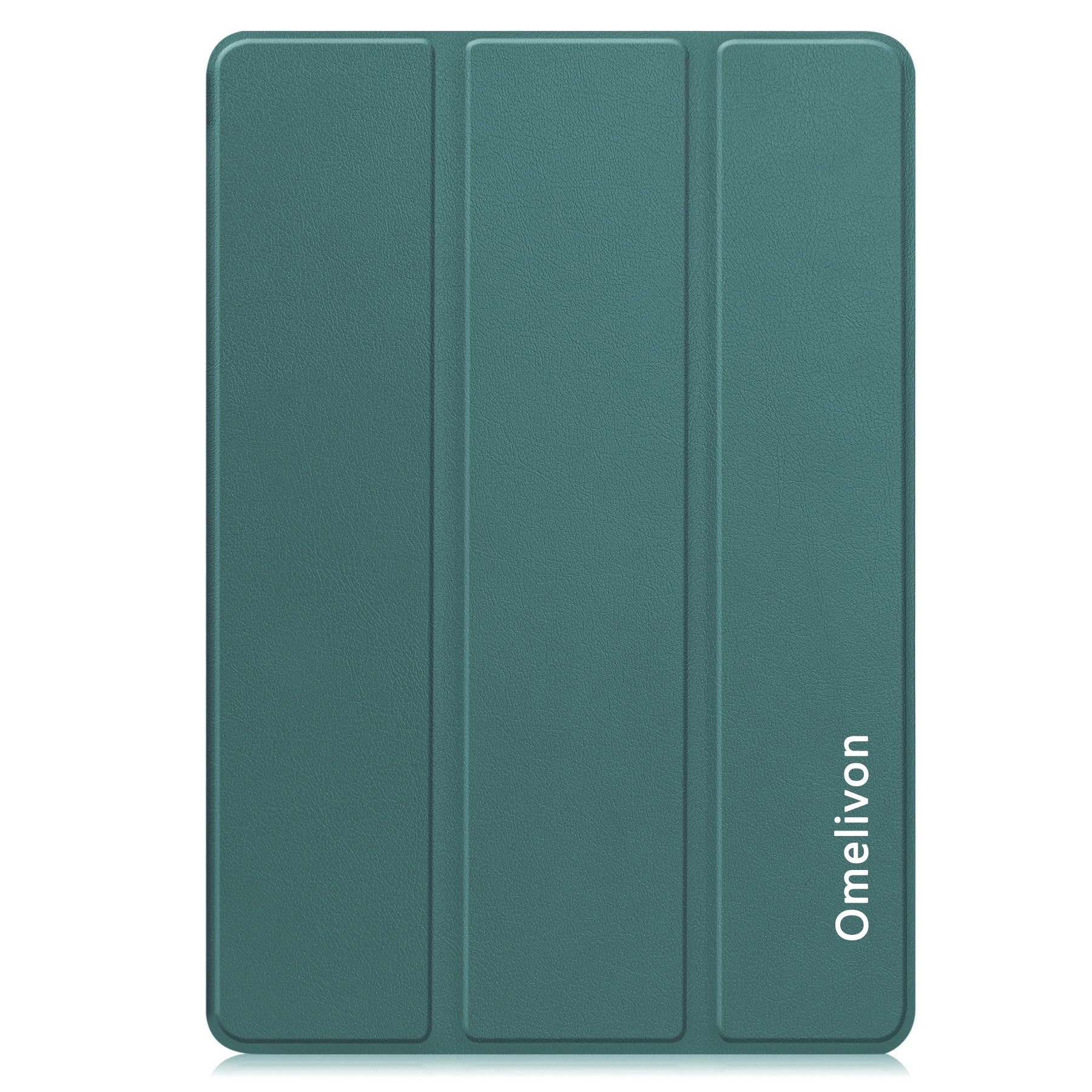 Husa tableta pentru, Lenovo Yoga Tab Plus 12.7" 2025, Omelivon, Auto functie sleep/wake tip stand, Verde inchis