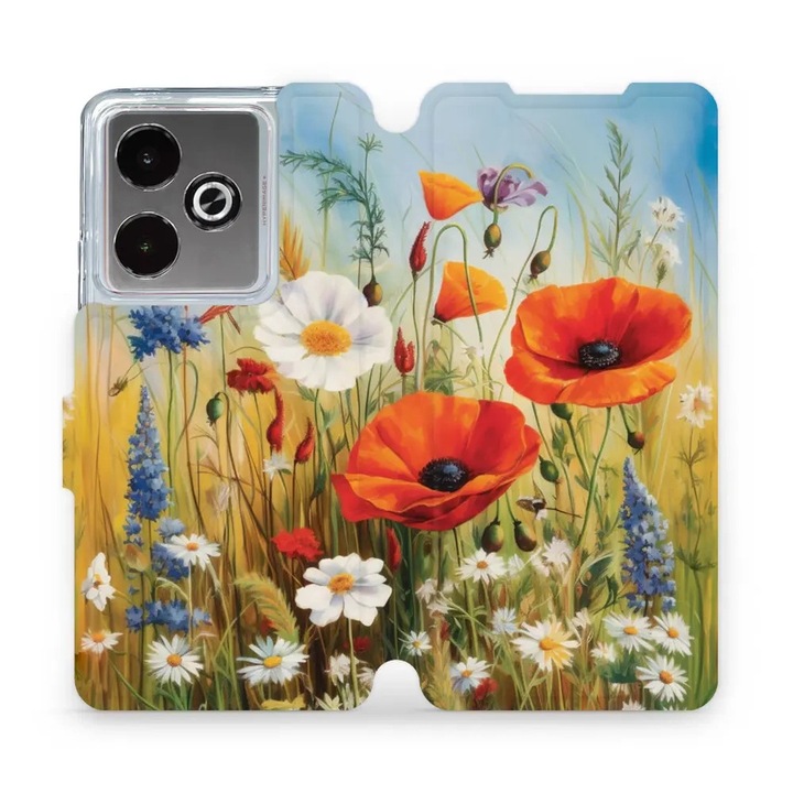 Калъф, Mobiwear - Book - VP43S за Realme GT 7T, Полски Цветя