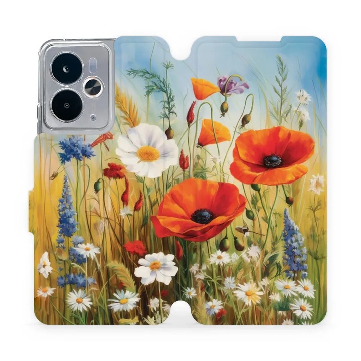 Калъф, Mobiwear - Book - VP43S за Realme 14T 5G, диви цветя